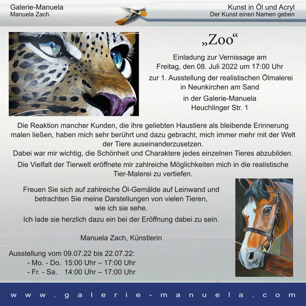 Einladung für die Ausstellung Zoo